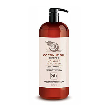 Picture of Soapbox Coconut Oil Shampoo, Sulfate Free, Paraben Free, Silicone Free, Color Safe, and Vegan Hair Shampoo (33.8 Ounces)
