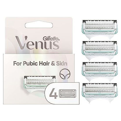 Picture of Gillette Venus Intimate Grooming Womens Razor Blade Refills with Bikini Trimmer, 4 Count (Pack of 1)