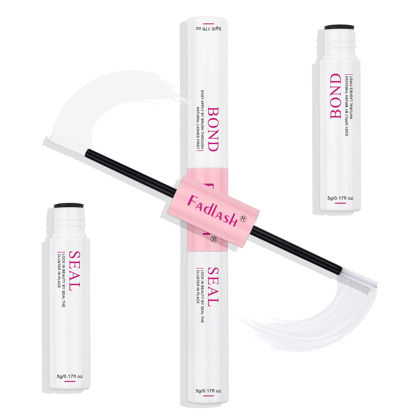 Picture of Lash Bond and Seal 10ml Individual Lashes Glue and Seal Super Strong Hold DIY Lash Extension Kit Hold 48-72 Hours Waterproof Cluster Lash Glue Eyelash Extension Kit