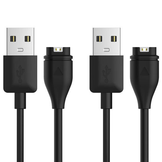 Picture of [2-PACK] TUSITA Charger Cable Compatible with Garmin Fenix 5 5S 5X 6 6S 6X Plus Pro 7 7S 7X, Forerunner 945 45 45S 245 Music,Approach S10 S40 S60 G12 S12 S42,Vívoactive 3 4 4S, Instinct,Venu 2 2S Plus