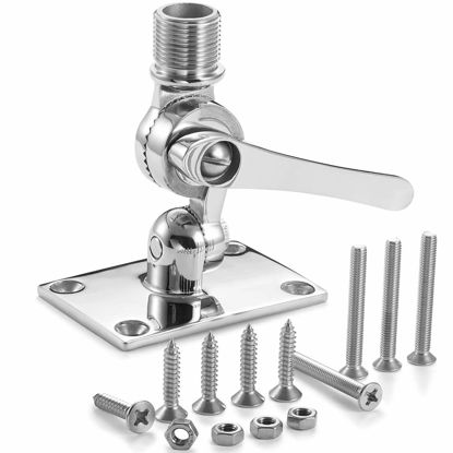 Picture of ZOMCHAIN Marine VHF Antenna Mounts, Ratchet Mount, 316 Stainless Steel Adjustable Base Mount for Boat