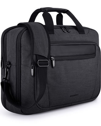 Picture of BAGSMART 17.3 Inch Laptop Bag, Expandable Computer Bag Men Women, Laptop Briefcase Laptop Shoulder Bag,Work Bag Business Travel Office, Black-17.3 inch