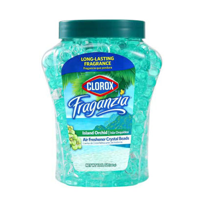 Picture of Clorox - BB0151 Fraganzia Crystal Beads Air Freshener | Long-Lasting Air Freshener Beads | Gel Beads Air Freshener in Island Orchard Scent for Home, Bathroom, or Car, 12 Oz Island Orchid