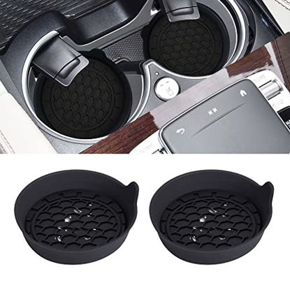 Picture of Amooca Automotive Cup Holders Universal Car Cup Coaster Waterproof Non-Slip Sift-Proof Spill Holder Car Interior Accessories 2 Pack Black