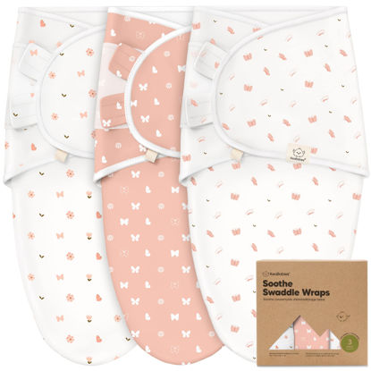 Picture of 3-Pack Organic Baby Swaddle Sleep Sacks - Newborn Swaddle Sack, Ergonomic Baby Swaddles 0-3 Months, Swaddles for Newborns, Baby Sleep Sack, Baby Swaddle Blanket Wrap, Baby Essentials (Butterflies)