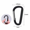 Picture of 6PCS Black Carabiner Caribeaner Clip,3" Large Aluminum D Ring Shape Carabeaner with 6PCS Keyring Keychain Hook