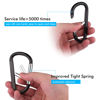 Picture of 6PCS Black Carabiner Caribeaner Clip,3" Large Aluminum D Ring Shape Carabeaner with 6PCS Keyring Keychain Hook