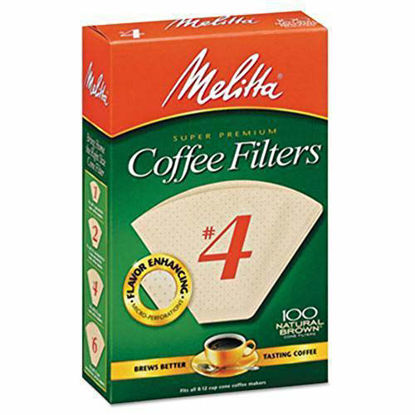 Picture of Melitta Super Premium No. 4 Coffee Paper Filter, Natural Brown, 100 Count