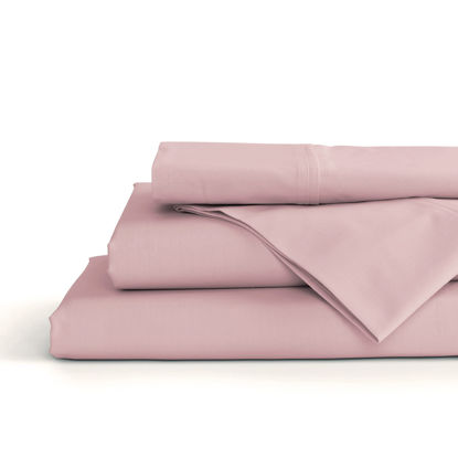 Picture of 100% Cotton Percale Sheets Full Size, English Rose, Deep Pocket, 4 Pieces Sheet Set - 1 Flat, 1 Deep Pocket Fitted Sheet and 2 Pillowcases, Crisp Cool and Strong Bed Linen