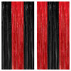 Picture of KatchOn, Red and Black Fringe Curtain, Pack of 2 - XtraLarge, 8x6.4 Feet | Red and Black Backdrop Curtain, Red and Black Party Decorations | Wrestling Party Supplies | Black and Red Party Decorations