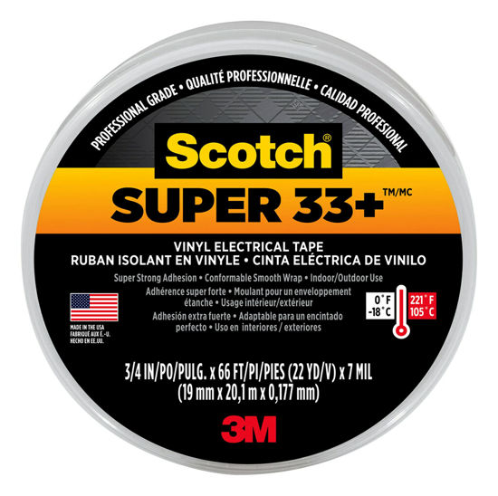 Picture of Scotch Super 33+ Vinyl Electrical Tape, .75-Inch x 66-Foot, Pack of 10