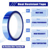 Picture of MEBMIK 4 Rolls 20mm x33m(108ft) Blue Heat Tape High Temperature Heat Resistant Tape Heat Transfer Tape for Heat Sublimation Press Vinyl,No Residue