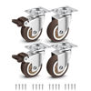 Picture of Nefish 2 Inch Swivel Caster Wheels for Furniture Rubber Casters Set of 4 Heavy Duty of 600 Lbs No Noise Locking Plate Castors Safe for Hardwood Floor & Carpet (2 with Brake and 2 Without)