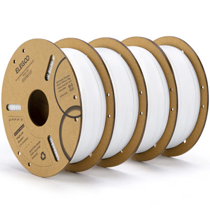 Picture of ELEGOO PLA Filament 1.75mm White 4KG, 3D Printer Filament Dimensional Accuracy +/- 0.02mm, 4 Pack 1kg Cardboard Spool(2.2lbs) 3D Printing Filament Fits for Most FDM 3D Printers