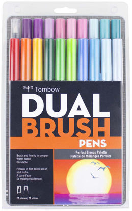 Picture of Tombow 56193 Dual Brush Pen Art Markers, Perfect Blends, 20-Pack. Blendable, Brush and Fine Tip Markers