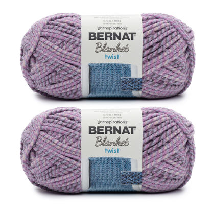 Picture of Bernat Blanket Twist Purple Haze Yarn - 2 Pack of 300g/10.5oz - Polyester - 6 Super Bulky - 220 Yards - Knitting/Crochet