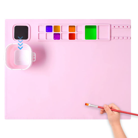 AWOKE Silicone Painting Mat - 20X16 Silicone Art Mat with 1