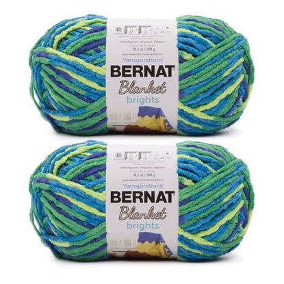 Picture of Bernat Blanket Brights 300g Blue Flash Yarn - 2 Pack of 300g/10.5oz - Polyester - 6 Super Bulky - Knitting/Crochet