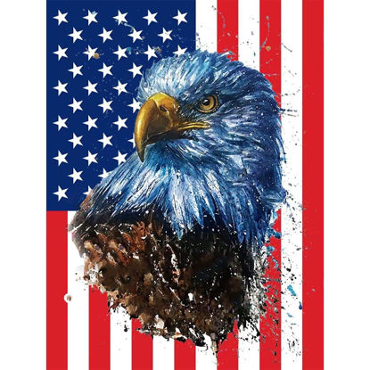 Picture of 4Th of July Diamond Painting Kits for Adults,Patriotic Stars and Stripes Eagle Diamond Art,Memorial Day Independence Day Paint with Diamond Kits for Home Wall Deco(Independence Day) 12x16 Inch