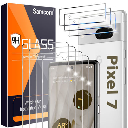 Picture of [4+3Pack] Glass Screen Protector for Google Pixel 7, 9H Tempered Glass, Ultrasonic Fingerprint Compatible,HD Clear Case Friendly for Google Pixel 7 5G Glass Screen Protector