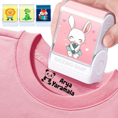 Picture of Name Stamp for Clothing Kids,The Name Stamp Clothing Stamp,Clothing Stamps for Kids Clothes，6 Stickers and 36 Cartoon Patterns