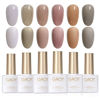 Picture of GAOY Jelly Nude Nail Polish Set for Salon, 6 Transparent Colors Sheer Brown Grey White Gel Manicure and Nail Art DIY at Home