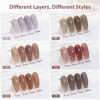Picture of GAOY Jelly Nude Nail Polish Set for Salon, 6 Transparent Colors Sheer Brown Grey White Gel Manicure and Nail Art DIY at Home