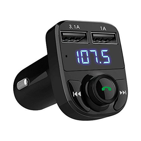 GetUSCart- Handsfree Call Car Charger,Wireless Bluetooth FM Transmitter Radio  Receiver,Mp3 Audio Music Stereo Adapter,Dual USB Port Charger Compatible  for All Smartphones,Samsung Galaxy,LG,HTC,etc.