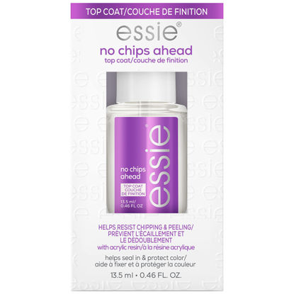 Picture of essie Nail Care, 8-Free Vegan, No Chips Ahead Top Coat, chip-resistant nail polish, 0.46 fl oz