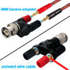 Picture of onelinkmore BNC Male Plug to 2X 4mm Dual Banana Female Jack Socket Binding Post RF Coax Coaxial Splitter Connector BNC Banana Adapter for HF Radio Antennas Oscilloscope DVM Pack of 2