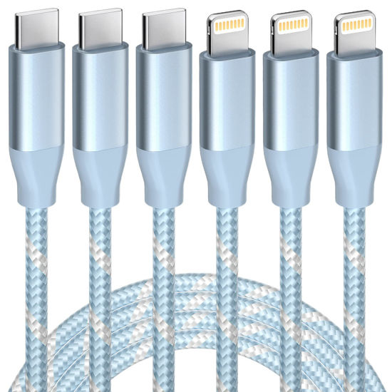 Picture of USB C to Lightning Cable 3 Pack 6FT Apple MFi Certified iPhone Charger Fast Charging Type c to Lightning Cable iPhone Fast Charger for iPhone 14 13 12 11 Pro Max Xr Xs 8 and More