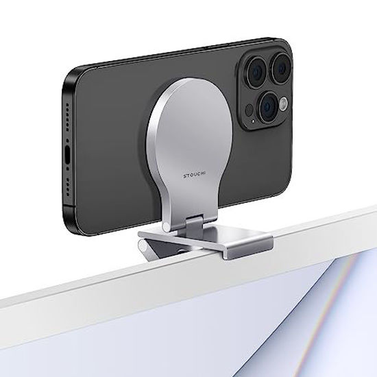 Picture of Stouchi Continuity Camera Mount for iMac, Desktop Monitor Compatible iPhone Webcam Mount with Mag-Safe