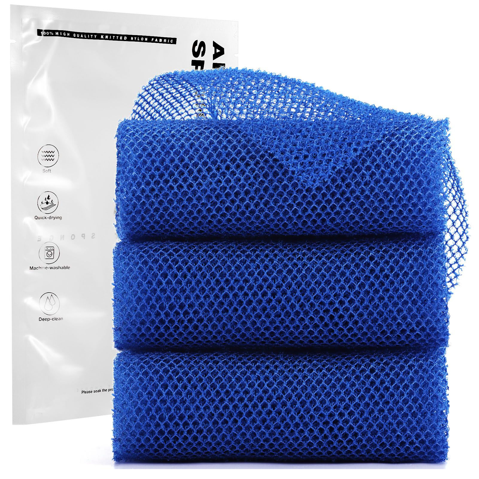 GetUSCart- 3 Pieces African Bath Sponge African Net Long Net Bath ...