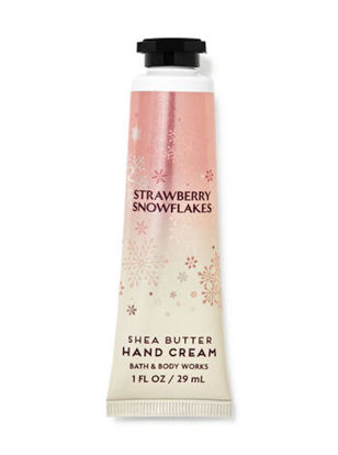 Picture of Bath & Body Works Strawberry Snowflakes Shea Butter Travel Size Hand Cream 1oz (Strawberry Snowflakes), 1
