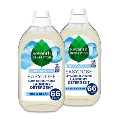 Picture of Seventh Generation Laundry Detergent, Ultra Concentrated EasyDose, Free & Clear, 23.1 Fl Oz (Pack of 2) (Packaging May Vary)