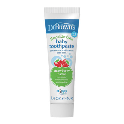 Picture of Dr. Brown’s Fluoride-Free Baby Toothpaste, Safe to Swallow, Strawberry, 1-Pack, 1.4oz/40g, 0-3 years