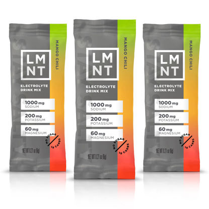 Picture of LMNT Keto Electrolyte Powder Packets | Paleo Hydration Powder | No Sugar, No Artificial Ingredients | Mango Chili | 30 Stick Packs