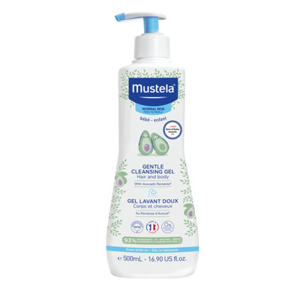 Picture of Mustela Baby Gentle Cleansing Gel - Baby Hair & Body Wash - with Natural Avocado fortified with Vitamin B5 - Biodegradable Formula & Tear-Free â€“ 16.90 fl. oz. (Pack of 1)