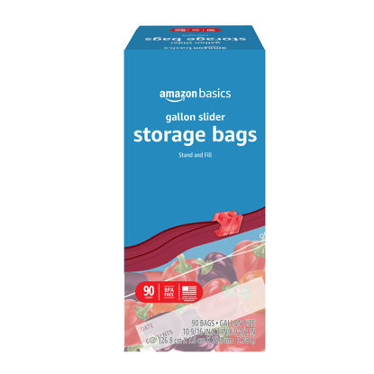 Picture of Amazon Basics Slider Gallon Food Storage Bags, 90 Count (Previously Solimo)