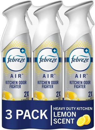 Picture of Febreze Room Air Fresheners, Home & Kitchen Room Fresheners, Air Freshener Spray, Odor Fighter Air Freshener for Home, Fresh Lemon Scent, 8.8 oz. Aerosol Can (Pack of 3)