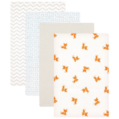 Picture of Luvable Friends Unisex Baby Cotton Flannel Receiving Blankets, Fox 4-Pack, One Size