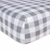 Picture of Burt's Bees Baby - Buffalo Check Fitted Crib Sheet, 100% Organic Crib Sheet for Standard Crib and Toddler Mattresses (Fog)