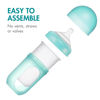 Picture of Boon NURSH Reusable Silicone Baby Bottles with Collapsible Silicone Pouch Design - Everyday Baby Essentials - 3 Count - Stage 2 Medium Flow - 8 Oz - Blue