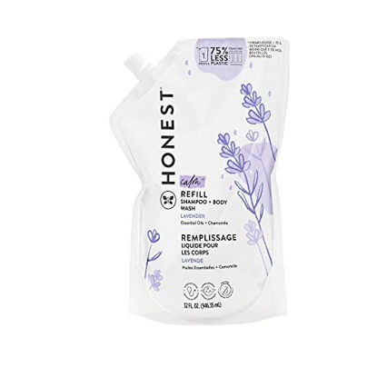 Picture of The Honest Company 2-in-1 Cleansing Shampoo + Body Wash Refill Pouch | Gentle for Baby | Naturally Derived, Tear-free, Hypoallergenic | Lavender Calm, 32 fl oz