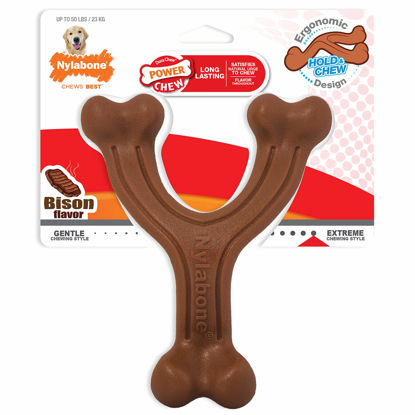 Picture of Nylabone Ergonomic Hold & Chew Wishbone Power Chew Durable Dog Toy Large - Up to 50 lbs.