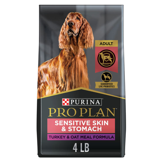 Picture of Purina Pro Plan Sensitive Skin and Stomach Dog Food with Probiotics for Dogs, Turkey & Oat Meal Formula - 4 lb. Bag