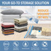Picture of 12 Pack Vacuum Storage Bags, Space Saver Bags (2 Jumbo/2 Large/2 Medium/2 Small/4 Roll) Compression Storage Bags for Comforters and Blankets, Vacuum Sealer Bags for Clothes Storage, Hand Pump Included