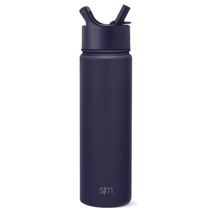 Picture of Simple Modern Water Bottle with Straw Lid Vacuum Insulated Stainless Steel Metal Thermos Bottles | Reusable Leak Proof BPA-Free Flask for School | Summit Collection | 22oz, Night Sky