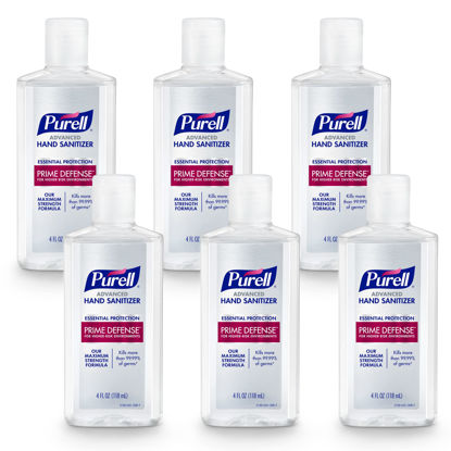 Picture of PURELL PRIME DEFENSE Advanced Hand Sanitizer, 85%, Maximum Strength Formula, 4 fl oz Travel Size Bottles (Pack of 6), 3499-04-EC