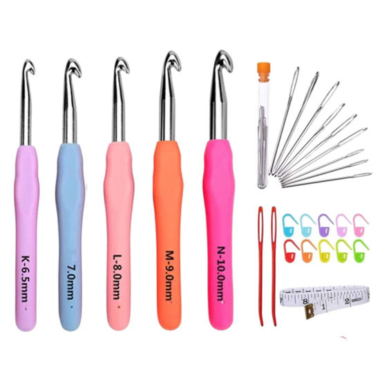 Picture of Yarniss Large Ergonomic Crochet Hooks Set 6.5mm 7.0mm 8.0mm 9.0mm 10.0mm (5 Size)